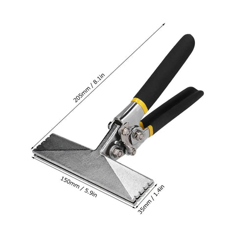 Hand Seamer Pliers 150mm Multifunctional Metal Bending Tool For Sheet Metal, HVAC, Chrome Finish, Black Handles
