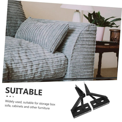 Two Pack Folding Sofa Spring Hinges For Space Saving Furniture Storage shown installed on a sofa, with easy installation and high load capacity Artibetter.