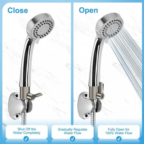 Shower Head Shut Off Valve With Handle Lever And One Half Inch NPT Thread 304 Stainless Steel Water Flow Control Regulator