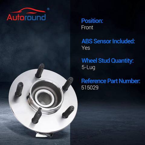 Beefy Front Wheel Bearing And Hub Assembly Kit For Ford F 150 2000 2001 2002 2003 4x4 5 Lugs With ABS displayed front view