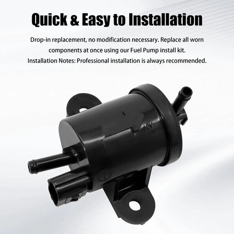 Plug And Play Electric Fuel Pump Replacement For Honda Metropolitan CHF50 2002 2009 And Honda Ruckus NPS50 2003 2016 OE Numbers 16710-GET-013 And 16710-GET-003 Direct Fit Drop In Upgrade black cylindrical design side view