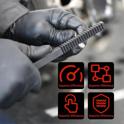 Person using 3 Piece Thread Restorer File Set For SAE UNC UNF And Metric Threads With Caps to repair bolt thread