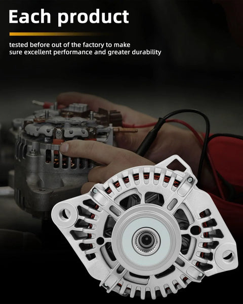 Drop In Ready Alternator For Hyundai Sonata 2010 2013 And Kia Optima 2011 2013 12V 100Amp Chrome Finish 1 Groove Pulley CW One Wire System