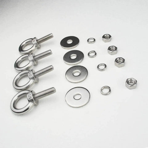 Stainless Steel Eye Bolts With Nuts And Washers 4 Pack 5/16 Inch By 1 Inch Lifting Eyebolts for outdoor use and tie downs
