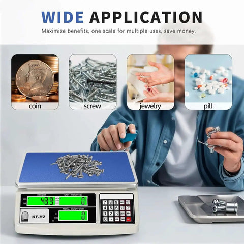 Heavy Duty Industrial Counting Scale With 30kg Capacity And 0.5g Precision For Coins And Parts Rock Solid Pro Grade Digital Scale With RS232 Port For PC Or Printer Switchable Units Kg G Lb Clear LCD Display USA Sensor For Accurate Readings