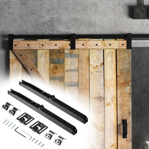 Hole Free Barn Door Soft Close Kit For Single Doors Weighing 88 To 132 Pounds With Hidden Spring Damper, installation view