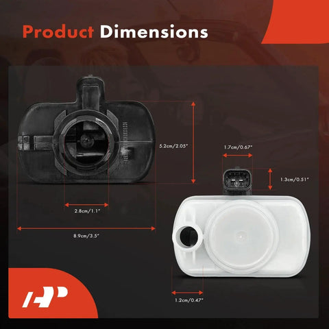 Dimensions of Fuel Vapor Leak Detection Pump For Jeep Grand Cherokee WK2 2011-2019 Liberty KK 2008-2012 Dodge Durango Nitro Ram 1500 Fiat 500 And 500L Chrysler And Ram Vehicles Replace 4861959AA with measurements
