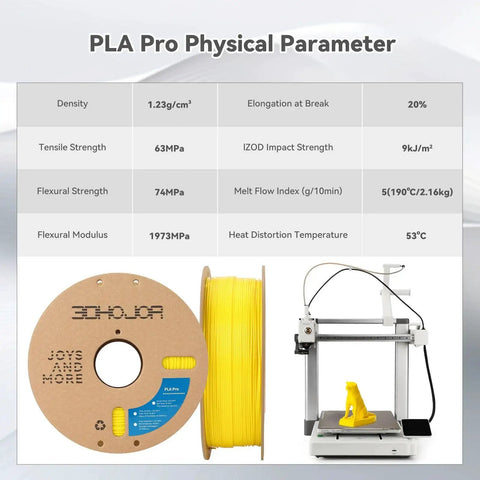 PLA Plus 1.75mm Filament For 3D Printing, 1kg Yellow Cardboard Spool, High Strength And Toughness, Low Shrinkage, Strong Layer Adhesion