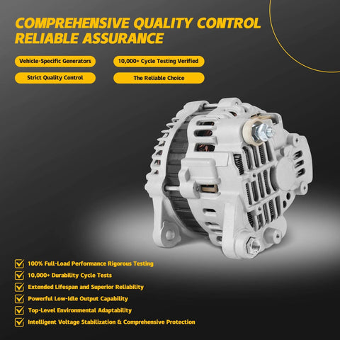High-Output 110 Amp 12V Alternator Replacement for Nissan 350Z 3.5L VQ35DE Z33 2003-2006 showcased on display