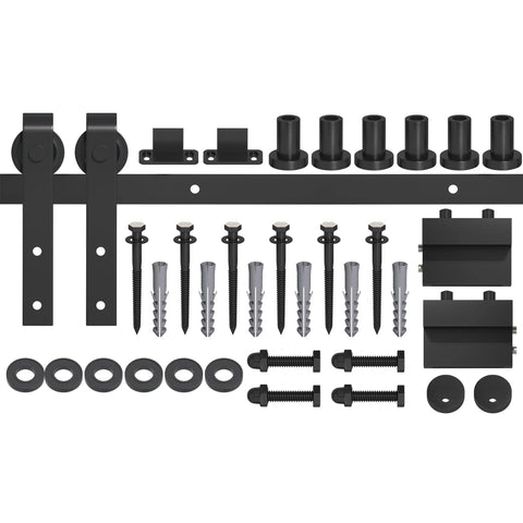 8 Foot Sliding Barn Door Hardware Kit For Single Doors 42 To 48 Inches Wide Upgraded Screw Fixation