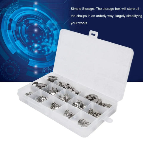 Beefy E Clip Circlip Retaining Ring Set 604 Stainless Steel Assortment Kit For Bearings And Gears Includes 1.5mm To 15mm Sizes Durable Corrosion Resistant