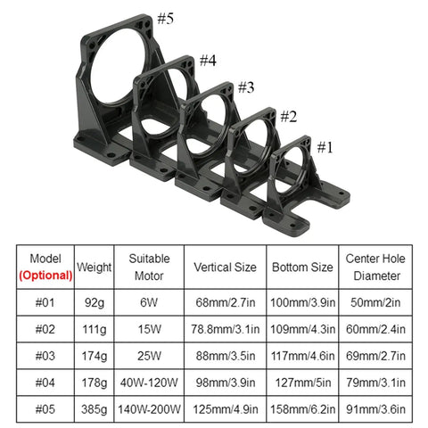 DC Motor Mounting Bracket for Mini Stepper Motors High Hardness Black Auxiliary Motor Bracket Support Fixed Base 25W Durable Metal Frame