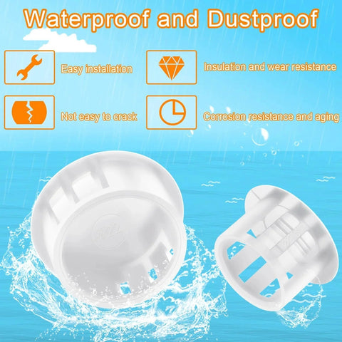 200 Piece White Nylon Hole Plug Set With Nine Sizes From One Fifth Inch To One Inch for waterproof and dustproof sealing