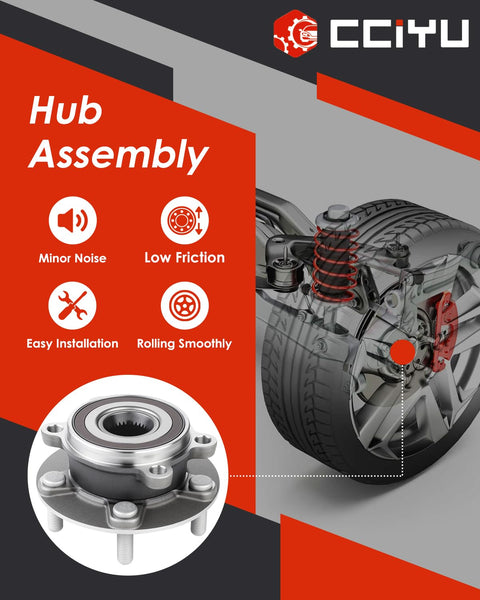 Front Wheel Hub and Bearing Assembly Replacement for Mazda 6 2014 to 2018 and Mazda CX 5 2013 to 2018 5 Lug Plug and Play Ready