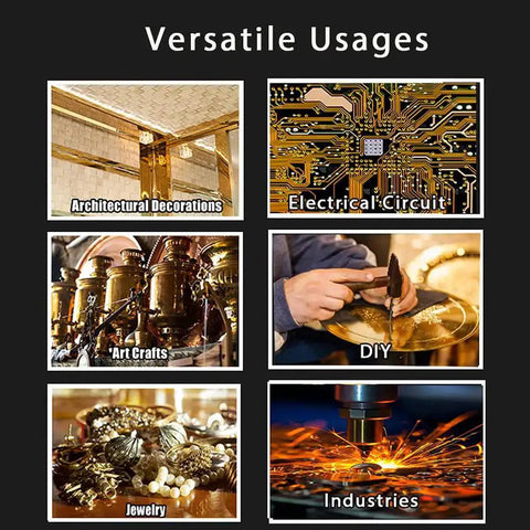 Versatile usages for 12 Piece Brass Shim Stock Assortment 6 By 1 Inch For Leveling, Gap Filler, Trim Fitment; includes various applications.