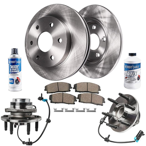 2WD Front Wheel Bearing Hubs Brake Kit With 12 Inch Rotor For Chevy GMC Silverado Sierra Yukon XL Express Savana 2500 Tahoe Replacement Includes Rotors And Pads displayed