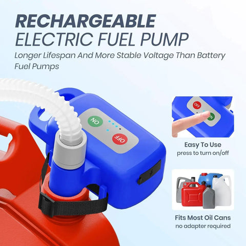 Electric Fuel Transfer Pump With Auto Stop Sensor And Leak Protection 3 GPM on red container