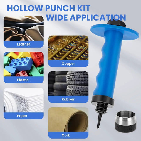 Pro Grade Hollow Punch Kit With Pin Point Shaft For Gaskets And Leather Work Rubber Hole Cutter Set With Thirteen Sizes applications