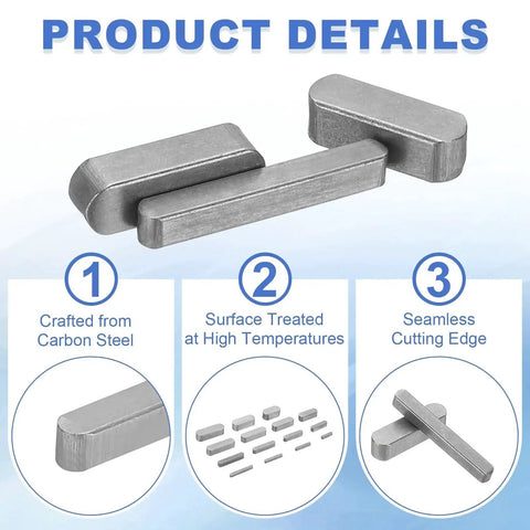 Round Ended Feather Key Set 55x6x6 Millimeter Pro Grade Five Piece Carbon Steel Parallel Drive Shaft Key Stock For Fasteners In The Mechanical Industry Carbon Black Built Tough And Wear Resistant For Long Lasting Durability