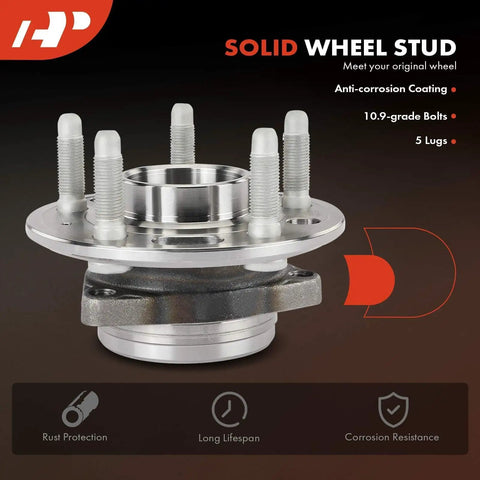 5 Lug Wheel Bearing And Hub Assembly Front Or Rear For Chevy Equinox 2010 To 2017 And GMC Terrain 2010 To 2017 Buick Allure 2010 Cadillac CTS 2014 To 2016 Without ABS Replacement