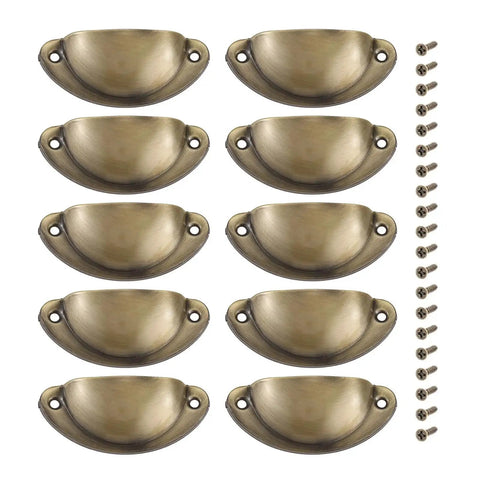 10 Pieces Brushed Nickel Cup Handles With Screws For Cabinets Drawers Dressers Cupboards And Kitchen Furniture Decoration