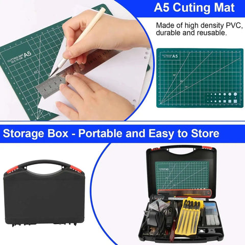 Must Have 158 Piece 3D Printing Tool Kit with nozzle cleaning kit, cutting mat, and portable storage box for precise prints
