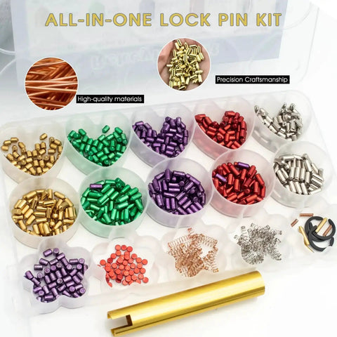 Universal Rekeying Kit For Schlage Locks All In One Pinning Kit With Master Pins Bottom Pins Top Pins And Springs displayed in open case