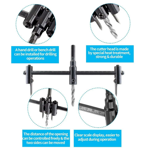 Adjustable Hole Saw Kit LifCratms 1 3/16 To 7 7/8 Inch 30mm-200mm Heavy Duty Circle Cutter for wood and drywall close-up view.