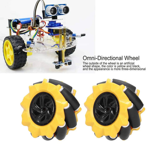 80mm Mecanum Wheel Set For Omnidirectional Robot Cars And DIY Bots, Durable ABS Rubber Wheels for smooth robotic movement