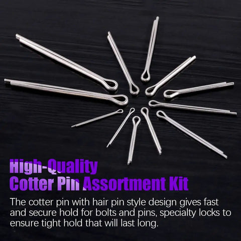 340 Piece 304 Stainless Steel Cotter Pin Clip Assortment Kit For Automotive Maintenance And Small Engine Repair Hairpin Style Heavy Duty Fasteners For Quick Fit And Long Lasting Durability