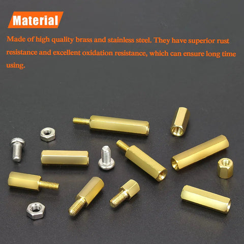 Brass M2 M2.5 M3 Spacers And Standoffs Kit With Screws Nuts And Tweezers 420 Pieces Pro Grade Gear Durable Hex Brass
