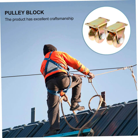 Heavy Duty Track Wheel Pulley Block Two Pack With V Type Groove Sliding Gate Roller For Sliding Doors shown on roof setup