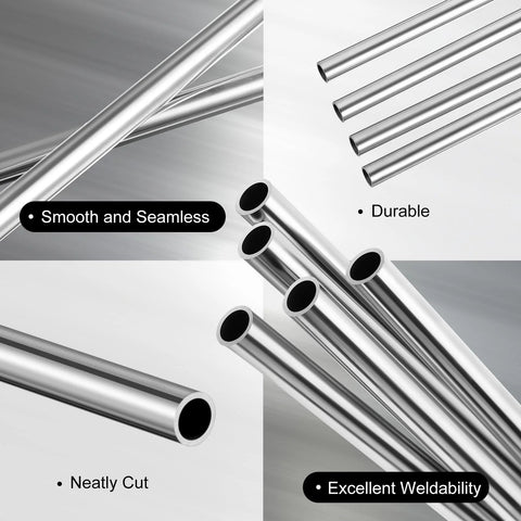 Image of Industrial 304 Stainless Steel Tube 3 By 8 Inch OD Weldable Round Pipe 12 Inch Length 0.04 Inch Wall Thickness Pack Of 10 by Tandefio