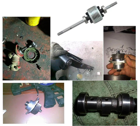 6 Pieces 6200 ZZ Deep Groove Ball Bearings With Double Metal Seal Pre Lubricated components disassembled and displayed