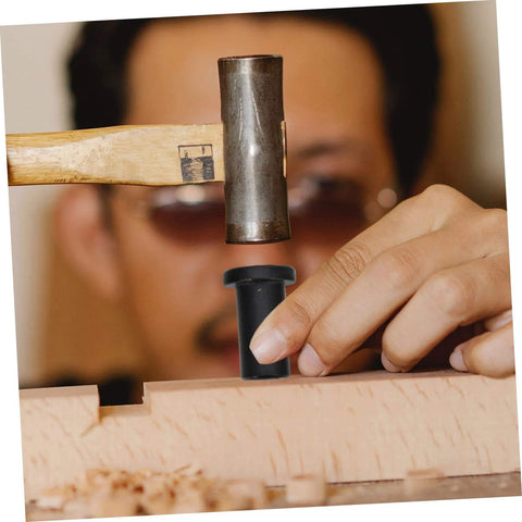 Man installing Beefy Barn Door Hardware Kit With Adjustable Carbon Steel Spacers And Sliding Track Connectors For Smooth Operation