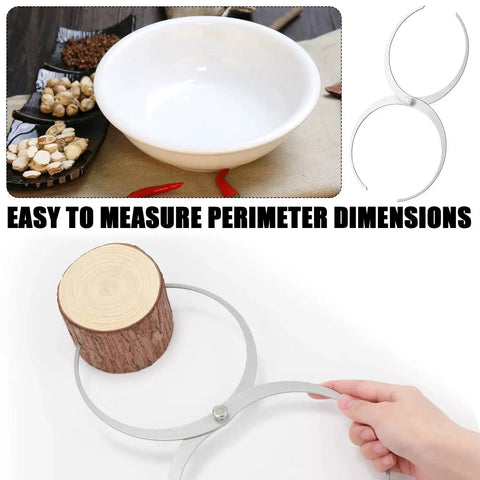 Double Ended Bowl Caliper For Wood Turning Pro Grade Stainless Steel Woodworking Tool To Measure Circumference Diameter And Thickness On A Lathe Five And A Quarter Inch To Six Inch Range Eleven Inch measuring wooden object