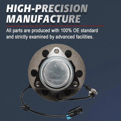 6-Lug Front Wheel Bearing Hub 4WD Replacement For 2002-2006 Chevy Avalanche 1500 Silverado with ABS Sensor 515036.