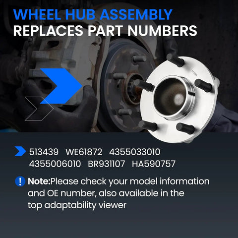 Front Wheel Bearing Hub Assembly For Toyota Camry 2018-2022, Avalon 2021, And Lexus ES250 2021-2023 With ABS installed