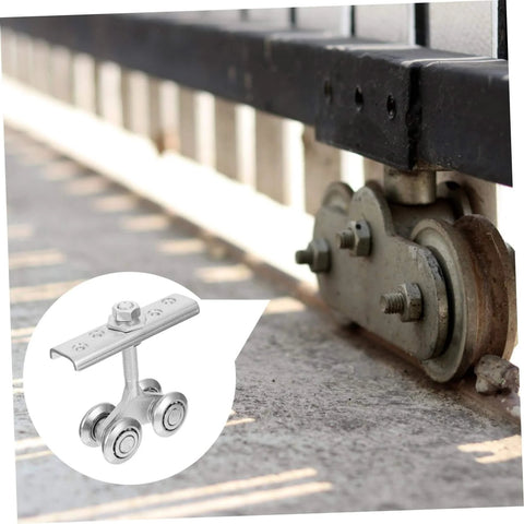 Heavy Duty Sliding Barn Door Roller Kit with Beefy Gate Rollers and Steel Track for smooth quiet durable movement