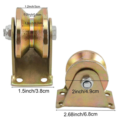 Heavy Duty 2 Inch V Groove Wheel Gate Caster For Sliding Gates Built To Haul Up To 660 Lb Capacity Rigid Roller On Inverted V Track
