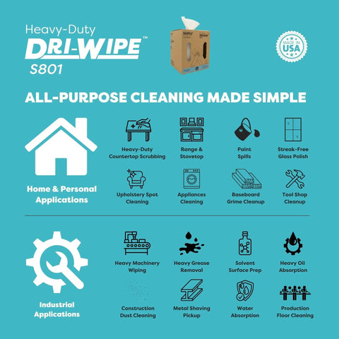 Heavy Duty Wipes 160 Count For Tools And Machinery Size 10 By 15 Inches That Tackles Heaviest Grease Without Tearing