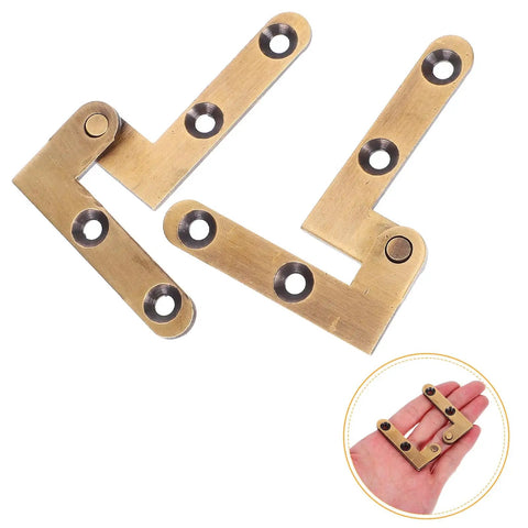 Stealthy Bronze Hidden Door Pivot Hinges Pack of 2 Low Profile Concealed Horizontal Door Hardware for Secret Bookcase
