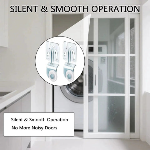 8 Pcs Top Hung Sliding Closet Door Roller Kit With 7/8 Inch Wheel Diameter for Doors 3/4 to 1-3/8 Inch Thick installed on closet door
