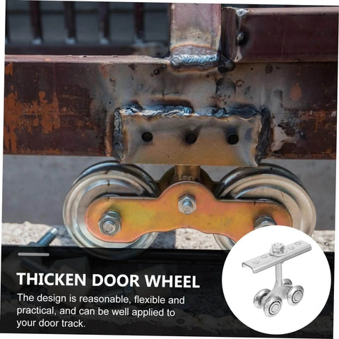 Beefy Heavy Duty Sliding Track Roller for Industrial Doors and Furniture Closets and Cabinets attached to a metal frame.