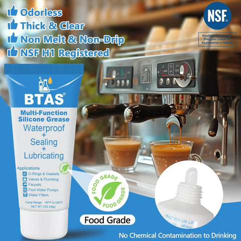 Food Grade Silicone Grease For Faucets And O Rings Valve Rubber Seals Pool Pump Lube Safe On Plastics And Rubber 1 Oz tube near coffee machine