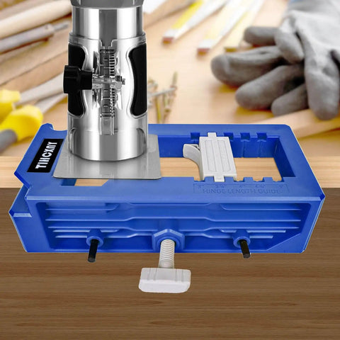 Blue Door Hinge Jig And Router Template For 3 To 5 Inch Hinges, Easy Slotting Tool With radius options for precise installation