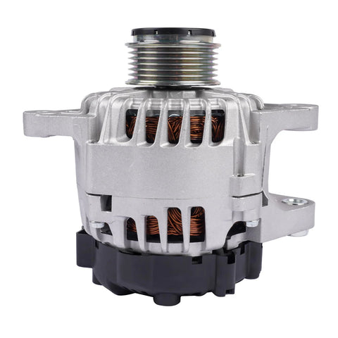 Front view of Drop In Alternator Replacement For Hyundai Veloster 2013 To 2017 And Kia Soul Forte Koup Forte5 Rio 1.6L 110A 12V CW 6 Groove