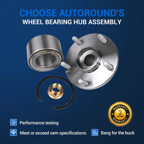 Front Wheel Hub Assembly Replacement Fits Toyota Camry 2004 To 2017 Highlander 2005 To 2007 Avalon 2005 To 2013 5-Lug shown with components