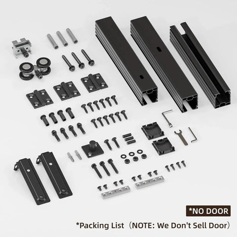 40 Inch Box Rail Hardware For Bifold Sliding Barn Door Track Ceiling Mount Kit Up To 38 Inch Wide Single Door Not Included Aluminum Alloy Hanger Rollers With Nylon Wheels For Smooth Operation