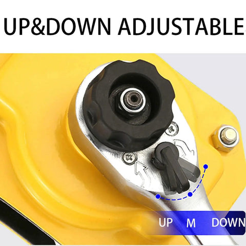 Close-up view of the adjustment knob on the Manual Lever Chain Hoist One Quarter Ton 20 Ft Come Along With G80 Chain